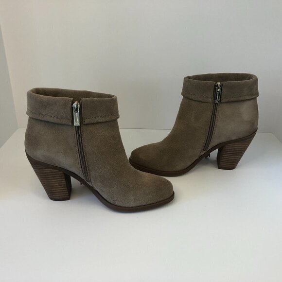 Jessica Simpson Callaghan Ankle Boots Suede Fringe Heeled  Zipper Booties Size 7 - Picture 5 of 14